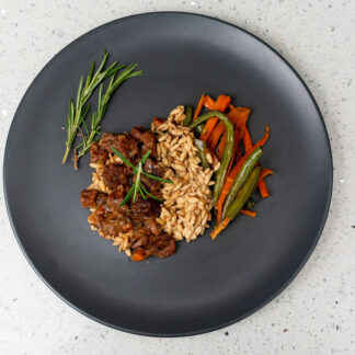 Rosemary Lamb on Rice with Veg